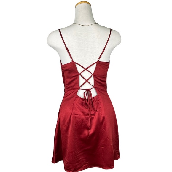 NWT Garage Red Satin Formal Dress - Picture 2 of 5